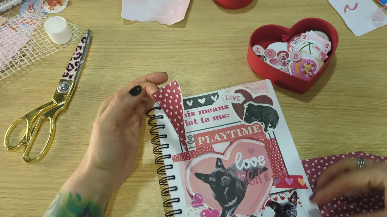 the pink paper goes over
