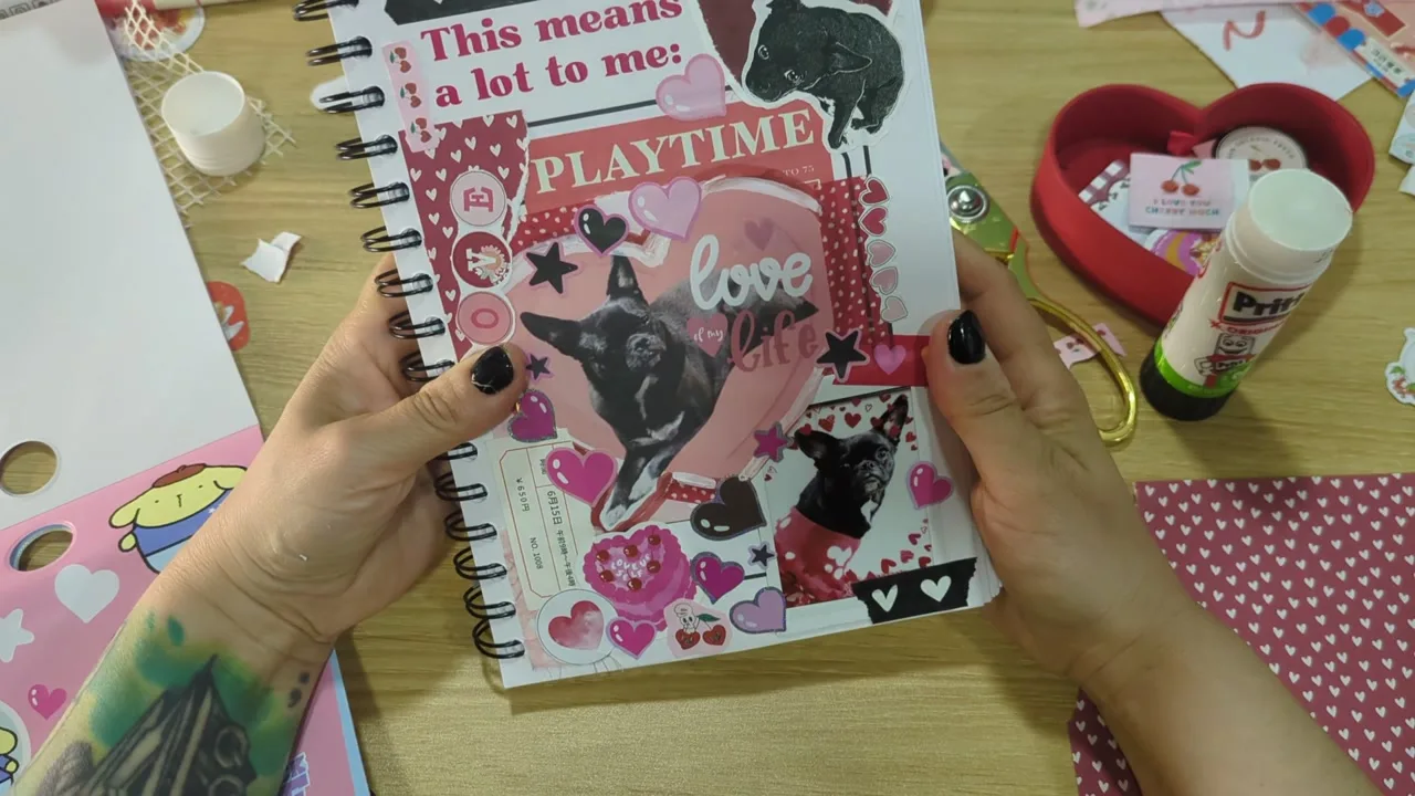 the finished page, held up
