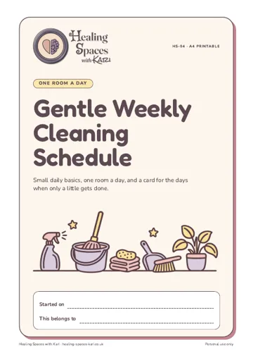 First page of the Gentle Weekly Cleaning Schedule